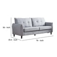 thumbnail image 4 of Sofa with Fabric Pocket Coil Cushions and Welt Trim, Gray, 4 of 4