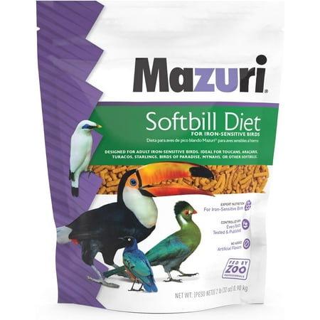 Mazuri | Softbill Diet for Iron-Sensitive Birds | 2 Pound (2 LB) Bag
