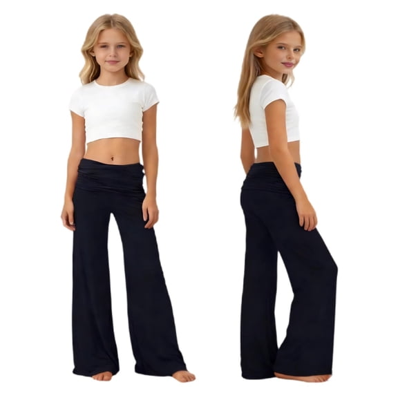 Girls Baggy Sweatpants High Elastic Waist Yoga Pants Loose Fit Trousers Kids Tracksuit Bottom Dance Athletic Schoolwear