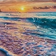 thumbnail image 5 of Patifu Sunset Ocean Beach Bathroom Shower Curtain Set with Hooks 36"x72, 5 of 7