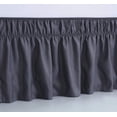 thumbnail image 3 of UniVerse Wrap Around Bed Skirt Three Fabric Sides Elastic Dust Ruffled 24 Inch Tailored Drop,Easy to Install Fade Resistant-Dark Grey, Queen/King, 3 of 12