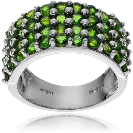 Brinley Co. Women's Chrome Diopside Rhodium-Plated Sterling Silver Fashion Ring