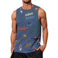 thumbnail image 1 of Summer Men's Solid Color Printed Sweat-absorbing Breathable Shoulder Expanding Sleeveless Vest 3XL, 1 of 5