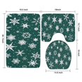 thumbnail image 3 of Green Christmas Snowflake Pattern Bathroom Rugs Sets 3 Piece,Toilet Cover Set,Absorbent Non Slip Bathroom Mats Sets with U-Shaped Contour Rug Toilet Rug Set, 3 of 5