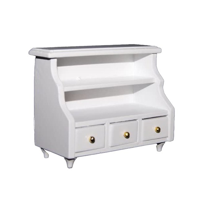Armario en miniatura muebles blancos decoración juguetes de bricolaje adorno de almacenamiento apariencia exquisita gabinete de mesa de diseño simplificado para niñas Inevent FN001934-00