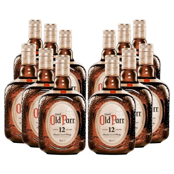 Pack 12 Whisky Old Parr 12 años 1 lt Importado Grand Old Parr Whisky / Old Parr