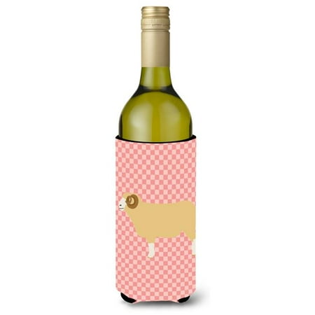 

Horned Dorset Sheep Pink Check Wine Bottle Beverge Insulator Hugger