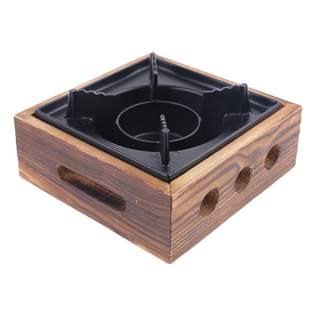 CIYISON Alcohol Stove Portable Square Commercial Solid Alcohol Stove Household Stove for Dry Stew Hot Pot Iron & Wooden Material