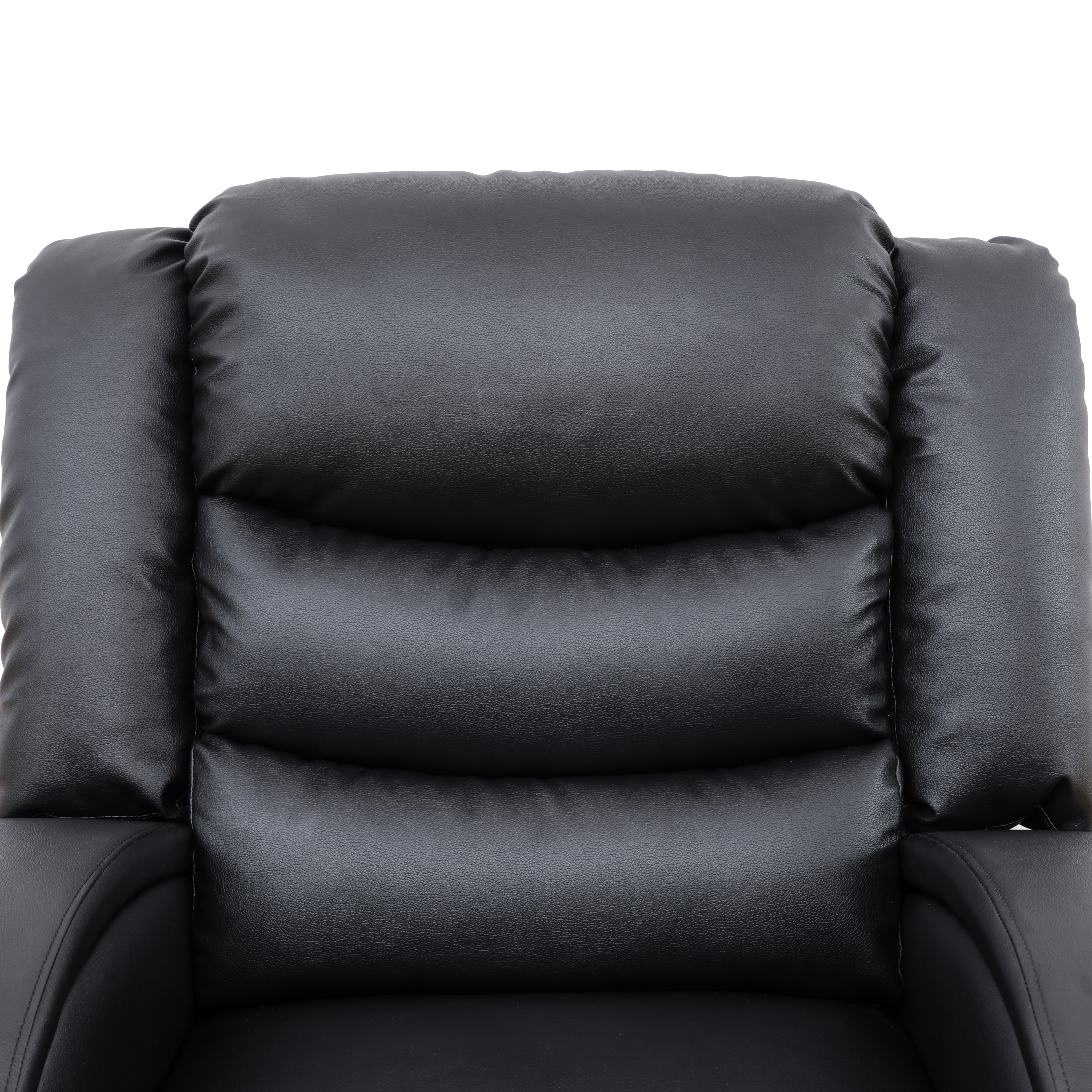 MAYEERTY Power Reclining Loveseat Sofa, Electric 2-Seat Faux Leather Recliner with Adjustable Backrests for Living Room, Black