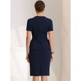 thumbnail image 4 of DARING DIVA Peplum Contrast Trim Bodycon Dress M Dark Blue, 4 of 6