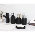 thumbnail image 3 of Zccz 6 Pieces Bathroom Accessory Set with Trash Can, Toothbrush Holder, Soap Dish... Black, 3 of 8