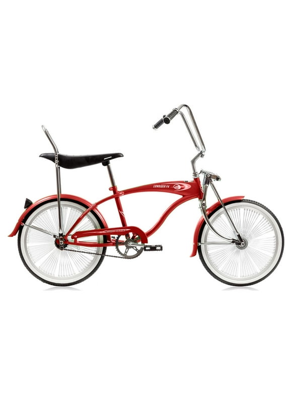 Micargi LOWRIDER F4 20" Lowrider Hi-Ten Steel Coaster Brake Single Speed One Piece Crank Alloy Rims 140H Color: Red