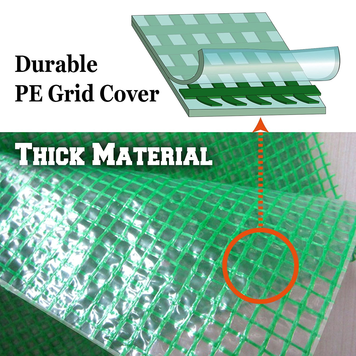 SUNNY Replacement Cover Canopy for Hot Green House 12'X7'X7' Larger Walk in Outdoor Plant Gardening Greenhouse Plant Protector (Frame not Include) Color: Green
