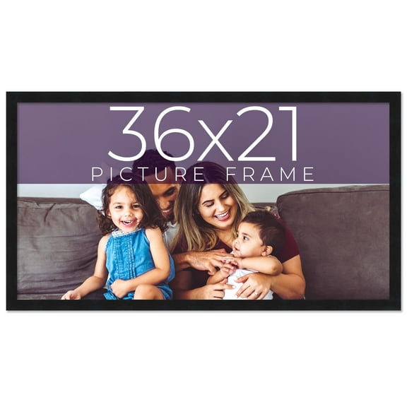 36x21 Frame Black Real Wood Picture Frame Width 0.75 inches | Interior Frame Depth 0.5 inches |