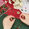 thumbnail image 3 of 180Pcs Christmas Glass Beads for Crafts 8mm Red Green Acrylic Beads Round Loose Bead Baking Painted Crackle Beads Craft Beads for Christmas Bracelets Necklace Earrings DIY Jewelry Making DIY, 3 of 6