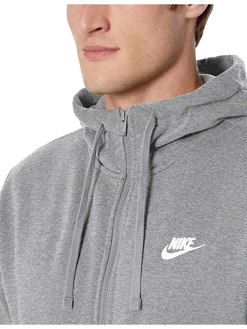 Nike Men's Club Zip Up Logo Hoodie Gray Size XX-Large - Walmart.com