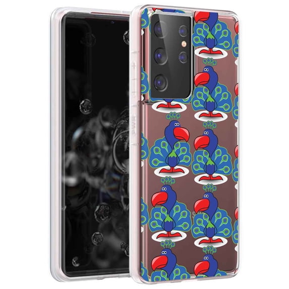 TalkingCase Slim Phone Case for Samsung Galaxy S21 Ultra 5G, S30 Ultra, (Not S21,S21+), Peacock One Print, Lightweight,Flexible,Soft, USA
