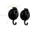 thumbnail image 3 of 2 Pcs Hook up Vacuum Sucker Hooks Vacuum Hooks Punch-Free Hooks Wall-Mounted Hooks Black Hooks Clothes Rack Heavy Duty Towel Hanger Decorative Wall Shower Hook Seamless Hangers TPU, 3 of 3