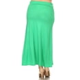 thumbnail image 3 of Women's Plus Size High Waist Foldable Elastic Band Relaxed Fit Solid Maxi Skirt, 3 of 6