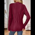 thumbnail image 4 of Suéter de Punto Suave para Mujer, Top Informal Elegante de Otoño Vino Tinto S, 4 of 8