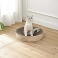 thumbnail image 3 of THE LICKER STORE Nelson 20.13" Modern Cardboard Round Bowl Cat Scratcher with Catnip, Oak Wood, CSR1010J, 3 of 6