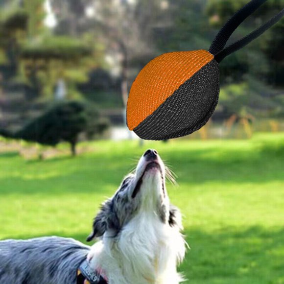 Pelota de tirar para perros, juguete ligero y resistente, interactivo, para morder, para jugar en solitario, para relajarse y disfrutar. Accesorios Negro Naranja