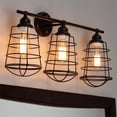 thumbnail image 2 of Baxton Studio Lieke Dark Bronze Metal 3-Light Cage Wall Sconce Lamp, 2 of 3