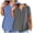 Gray, variant on Babysbule 2PC Women's V-Neck Oversized T-Shirt Soft Comfy Casual Blouse Stylish Summer Top Polyester Lightweight Fashion
