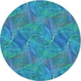 thumbnail image 1 of Ahgly Company Machine Washable Indoor Round Transitional Dark Turquoise Green Area Rugs, 7' Round, 1 of 7