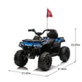 thumbnail image 3 of Ambifirner 24V 160W Kids Electric Ride-On ATV – Realistic Off-Road Design with 2WD,Decorative Flags,On/Off Light Switch,Volume Control W/ Bluetooth,USB Port,Built-in Music & Multi-Color, 3 of 8