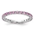 thumbnail image 3 of Auriga Fine Jewelry 925 Sterling Silver Created Pink Sapphire Stackable Ring for Women Size- 10, 3 of 4
