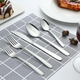 thumbnail image 6 of Bestdin Silverware Set, 60 Pieces Stainless Steel Flatware Set for 12, Include Fork Knife Spoon Set, Mirror Polished, Dishwasher Safe, Cutlery Set for Home Kitchen Restaurant, 6 of 8