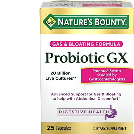 Nature's Bounty Probiotic GX, 25 Capsules