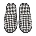 thumbnail image 1 of Balery Houndstooth Black And White Pantuflas de Casa de Felpa Silenciosas con Diseño Estampado, Zapatillas Cómodas Antideslizantes de Algodón para Interior-Medium, 1 of 8