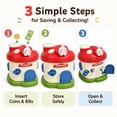 thumbnail image 6 of Mushroom House Piggy Bank for Kids with Lock and 2 Keys, Cute Decorative Coin Bank and Savings Box, 6 of 8