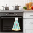 thumbnail image 4 of Yayeee Kitchen Hanging Hand Towels Set of 2 with Loop Bathroom Absorbent Tie Towel, Blue Beach Pattern, 4 of 7