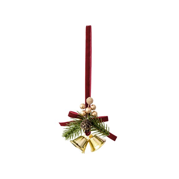 Uutvmp Christmas Decorations, Double Bells Bow Pines Needles Pines Cones Car Decoration, Hanging Christmas Tree, Christmas Home Decor Gifts, Rustic Christmas Decor