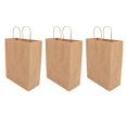 thumbnail image 3 of 50pcs Kraft Paper Gift Bags Portable Reusable Brown Paper Bag With Handle For Shopping Business, 3 of 8