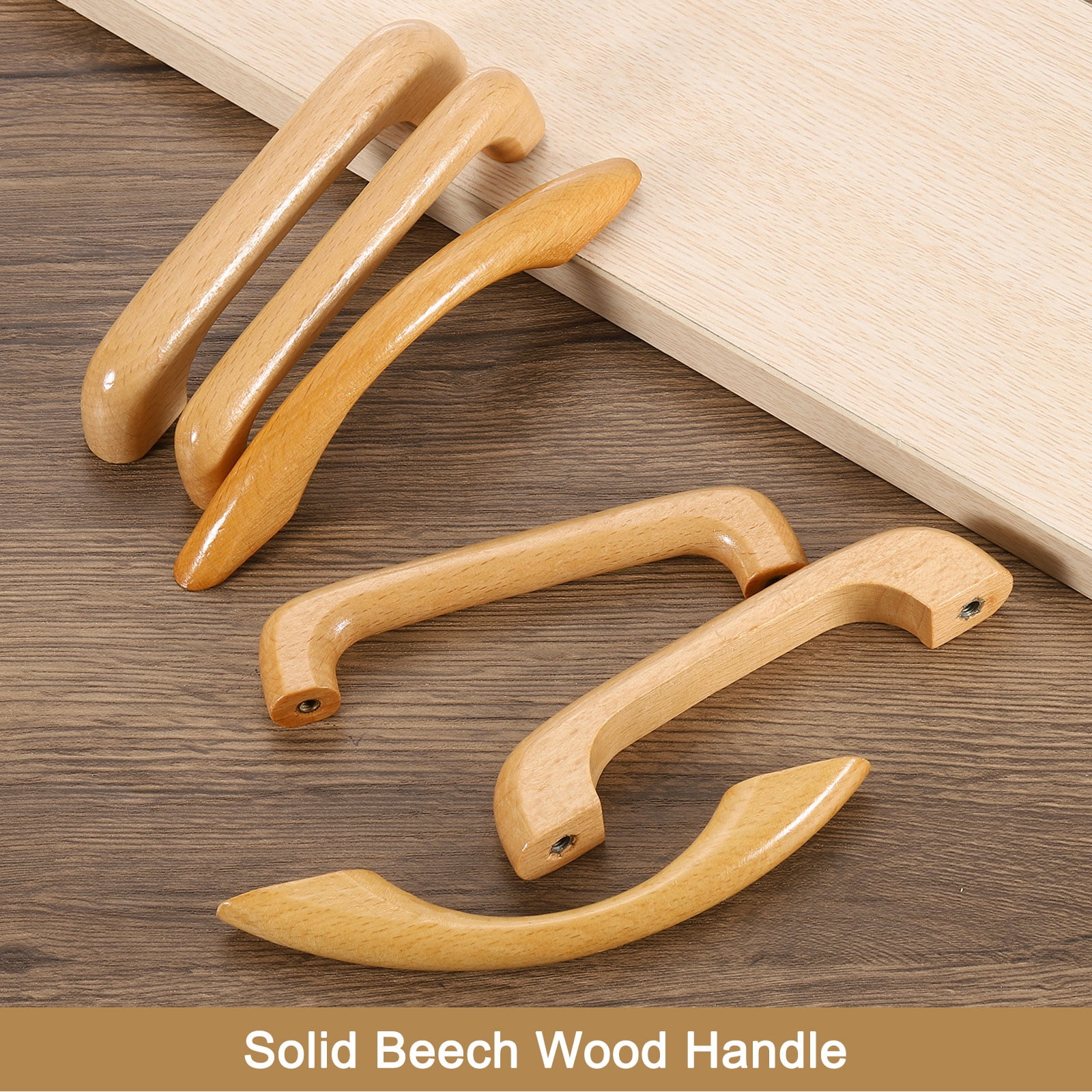 Unique Bargains 10Pcs Wood Drawer Pulls Handles, 96mm Hole Spacing for Kitchen Dresser