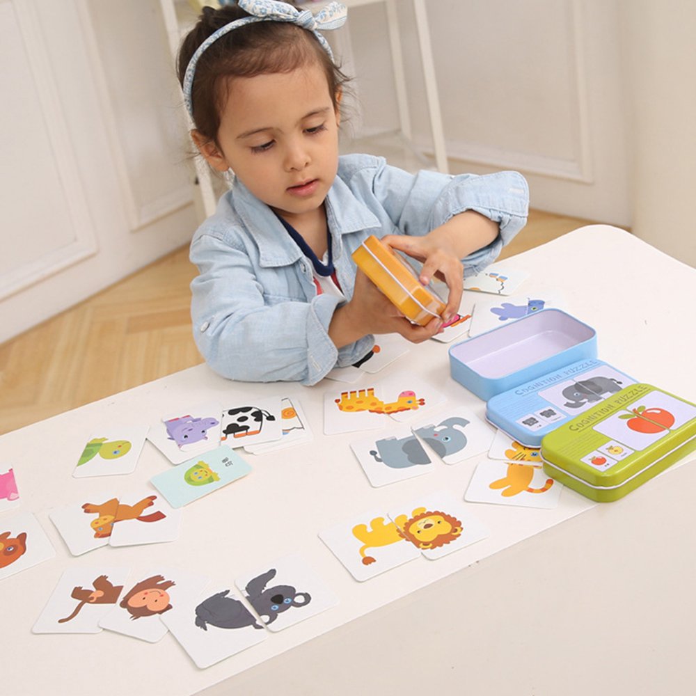 CNKOO Pair Puzzles Wooden Baby Kids Vehicle Fruit Animal Life Pair