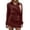 Wine, variant on QHFBli Women Dressy Casual 2 Piece Outfits Striped Long Sleeve Button Down Shirt and Mini Skirt Matching Set