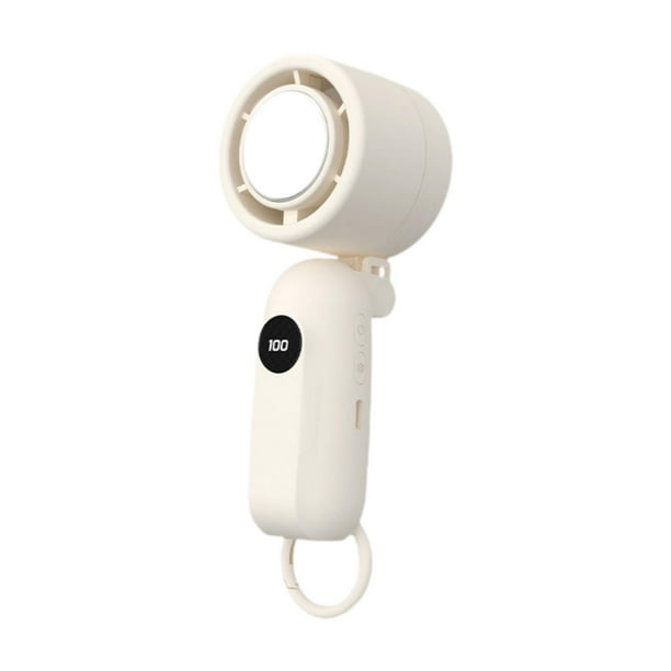 Ventilador portátil de mano, ventilador personal eléctrico, colgante, multifuncional, con gancho, ventiladores de escritorio, ventiladores de cuello Blanco
