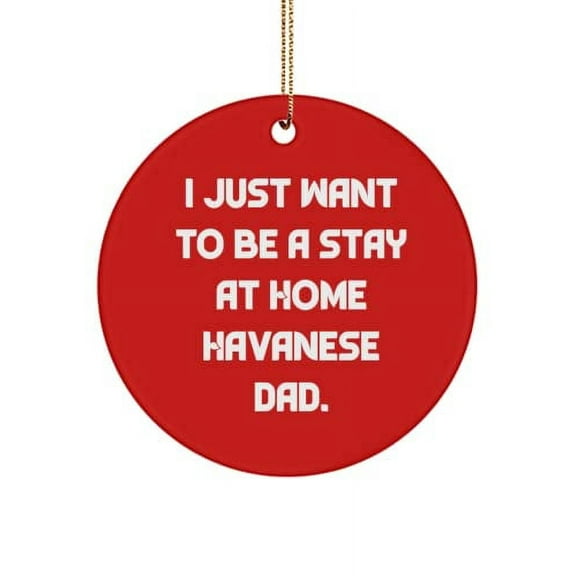 I Just Want to Be a Stay at Home Havanese Dad. Havanese Dog Circle Ornament, Unique Havanese Dog , for Friends