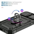 thumbnail image 6 of Military Grade Drop Impact for iPhone 15 Plus Camera Lens Slide Protection Case 360 Metal Rotating Ring Kickstand Holder Armor Shockproof Case For iPhone 15 Plus, Black, 6 of 11