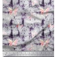 thumbnail image 1 of Soimoi Purple Cotton Cambric Fabric Insect & Texture Fabric Prints by Yard 56 Inch Wide, 1 of 2