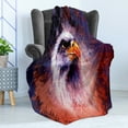 thumbnail image 4 of Eagle Soft Flannel Fleece Blanket, Aggressive Animal on Abstract Backdrop Freedom Image Independence Eagle, Cozy Plush for Indoor and Outdoor Use, 60" x 80", Violet Blue Red Orange, by Ambesonne, 4 of 5