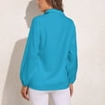 thumbnail image 2 of Bright Cerulean Long Sleeve Blouse Woman Streetwear Casual Shirts Summer Oversize Woman Streetwear Clothing Birthday Present, 2 of 7