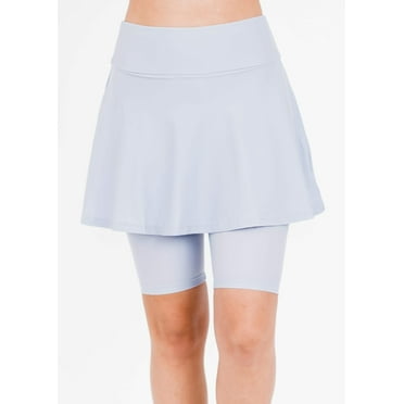 Calypsa Women's and Women's Plus High Waisted Midi Swim Skort with Attached Shorts