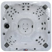 American Spas AM-756BS 6-Person 56-Jet Bench Spa with Bluetooth Stereo System, LED Streamer Waterfall, Ozone Sanitization