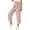 Brown# casual pants for women, variant on Womens Capri Pants Trendy Rolled Up Hem Striped Dress Pants Summer 2026 Elastic Waisted Capris with Pockets Lightweight Zipper Travel Pants Light Blue S